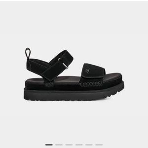 UGG GOLDENSTAR PLATFORM SANDALS SIZE 7.5 BLACK